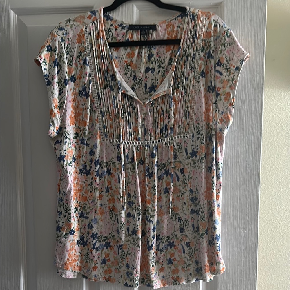 Tommy Hilfiger Tie-Neck Pintuck-Front top